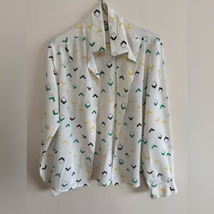 Bleyle White Blouse with Geometric Patterns